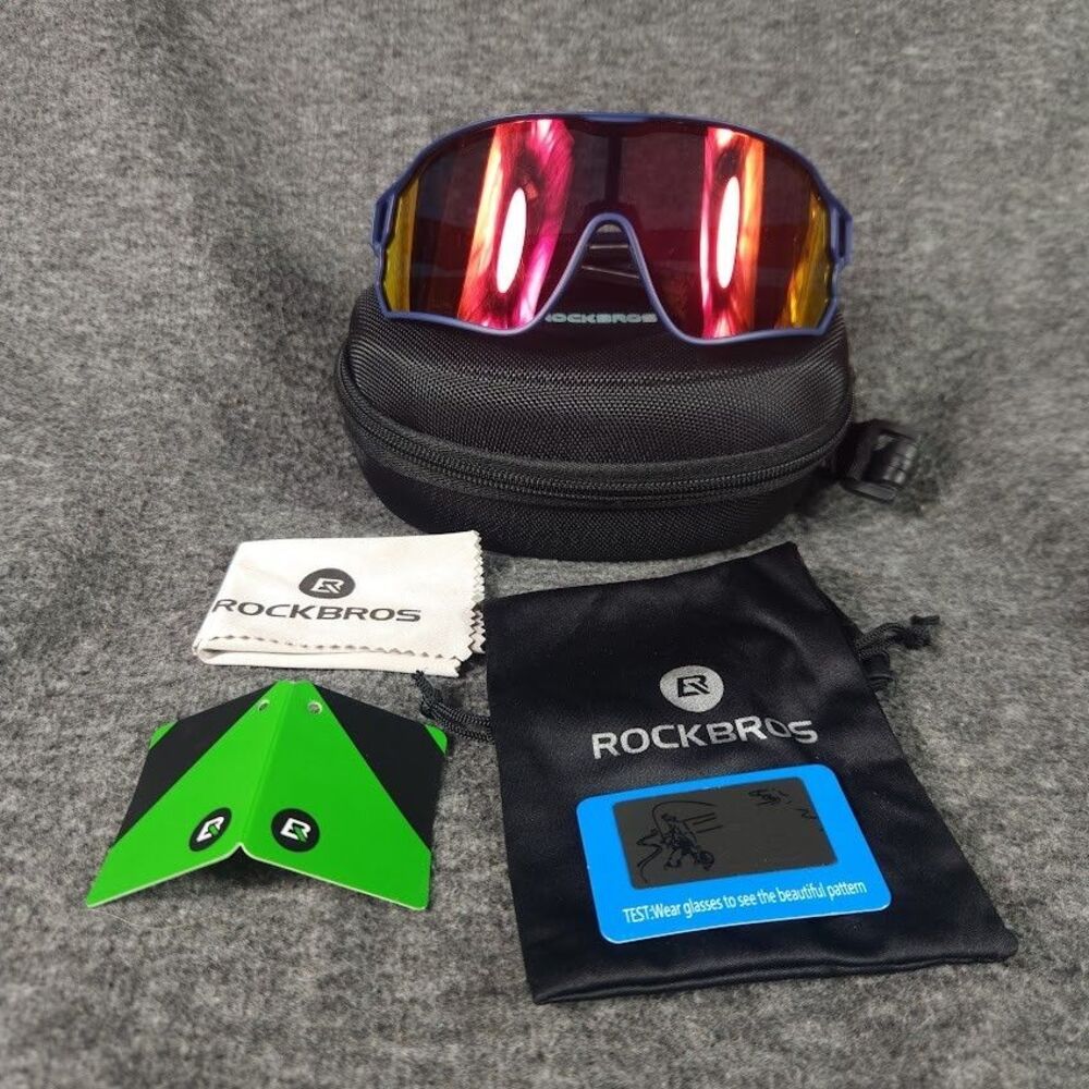 Rockbros SP179 Blue Active Sport Glasses Polarized Photochromatic With Case